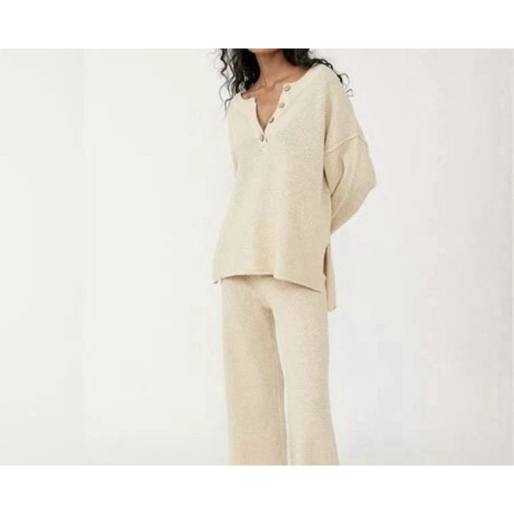 Free People FP Beach Hailee Oversized Sweater Top XS Cable Knit Bohemian‎